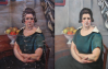Portrait par Kvapil avant et après restauration